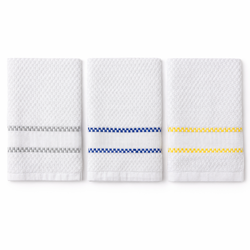 Set 3 Strofinacci Cucina ATENE Karì 50x70 cm in cotone - Made in Italy