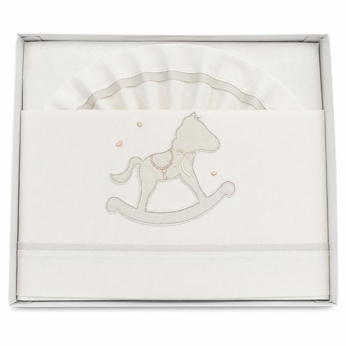 Completo Lenzuola Culla 3pz Cavalluccio a Dondolo ART. 6020 100% Cotone - Dolci Sogni