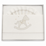 Completo Lenzuola Culla 3pz Cavalluccio a Dondolo ART. 6020 100% Cotone - Dolci Sogni