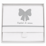 Completo Lenzuola Culla Fiocco "Coprirsi d'Amore" ART.6032 100% Cotone - Dolci Sogni