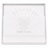 Completo Lenzuola Culla Fiocco "Coprirsi d'Amore" ART.6032 100% Cotone - Dolci Sogni