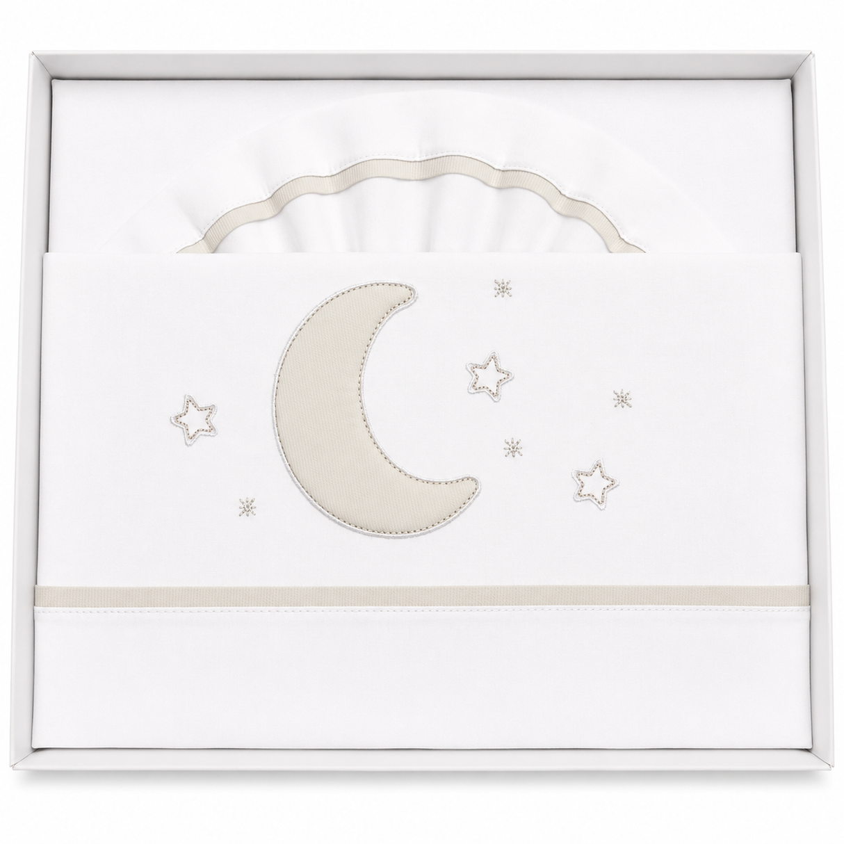 Completo Lenzuola Culla Luna Tortora ART.6030 100% Cotone - Dolci Sogni