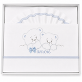 Completo Lenzuola Culla Orsetti "Amore" ART.6016 100% Cotone - Dolci Sogni