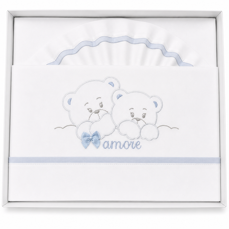 Completo Lenzuola Culla Orsetti "Amore" ART.6016 100% Cotone - Dolci Sogni