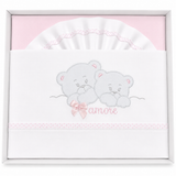 Completo Lenzuola Culla Orsetti "Amore" ART.6016 100% Cotone - Dolci Sogni