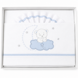 Completo Lenzuola Lettino 3pz Orsetto Nanna ART.6035 100% Cotone - Dolci Sogni