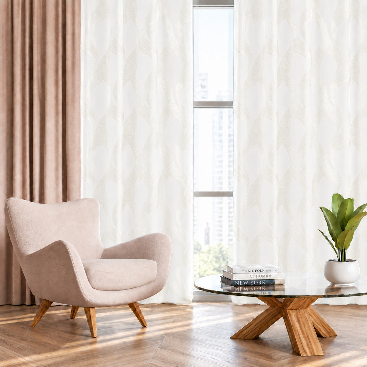 Pannello Tenda Jacquard Ciky con Borchie e Finitura con Piombo 140x280cm - Linea Oro