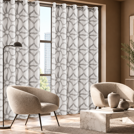 Pannello Tenda Jacquard Ivy con Borchie e Finitura con Piombo 140x290cm - Linea Oro