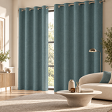 Pannello Tenda Tinta Unita Life con Borchie e Finitura con Piombo 140x290cm - Linea Oro