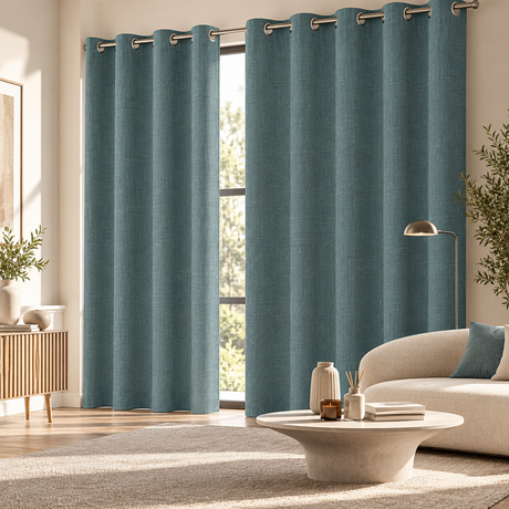 Pannello Tenda Tinta Unita Life con Borchie e Finitura con Piombo 140x290cm - Linea Oro