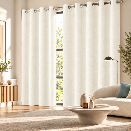 Pannello Tenda Tinta Unita Life con Borchie e Finitura con Piombo 140x290cm - Linea Oro