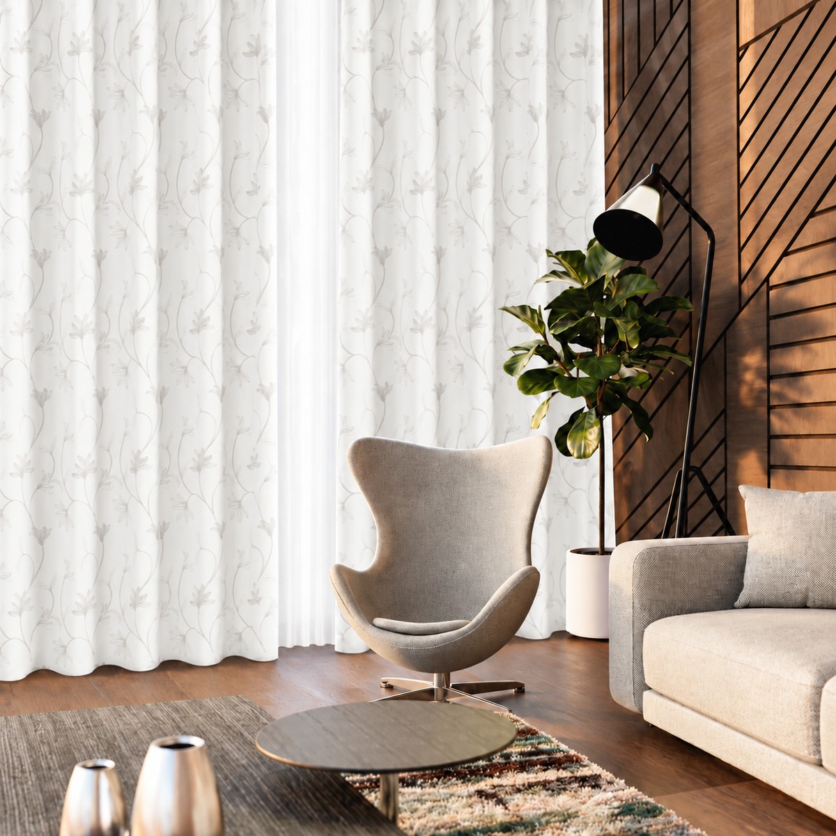 Pannello Tenda Ricamato Louis con Borchie e Finitura con Piombo 140x290cm - Linea Oro
