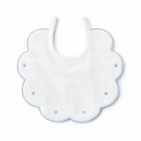 Bavaglino Neonato 193 Pois Cotone Ricamato - Maestri Cotonieri Home