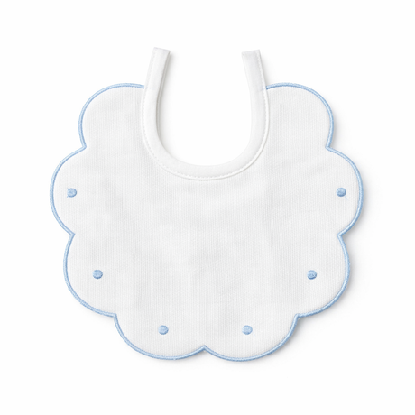 Bavaglino Neonato 193 Pois Cotone Ricamato - Maestri Cotonieri Home