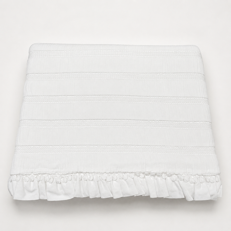 Copriletto Matrimoniale Mariage Botticelli – Jacquard Matelassé 100% Cotone con Rouches
