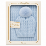 Copertina Culla con Cappellino Pon Pon Coordinato art. B527/1M - I Batuffolini
