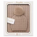 Copertina Culla con Cappellino Pon Pon Coordinato art. B527/1M - I Batuffolini
