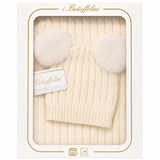 Copertina Culla con Cappellino Due Pon Pon Coordinato art. B527/1F - I Batuffolini
