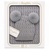 Copertina Culla con Cappellino Due Pon Pon Coordinato art. B527/1F - I Batuffolini