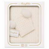 Copertina Culla con Cappellino Due Pon Pon Coordinato art. B527/1F - I Batuffolini