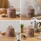 Barattolo in Ceramica con Coperchio per Zucchero, Caffè, Sale Fino o Grosso, 13x15cm o 14x21cm - Cucina&Cottura