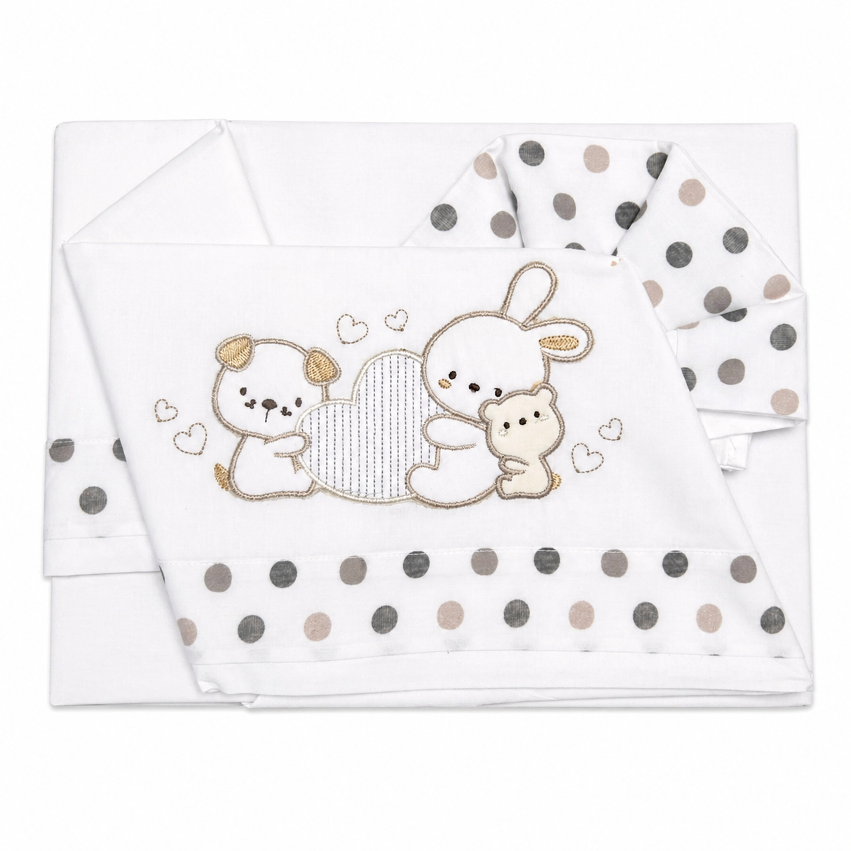 Completo Lenzuola Teneri Abbracci per Carrozzina o Co-sleeping 100% Cotone 3 Pezzi - Bruco Bruco