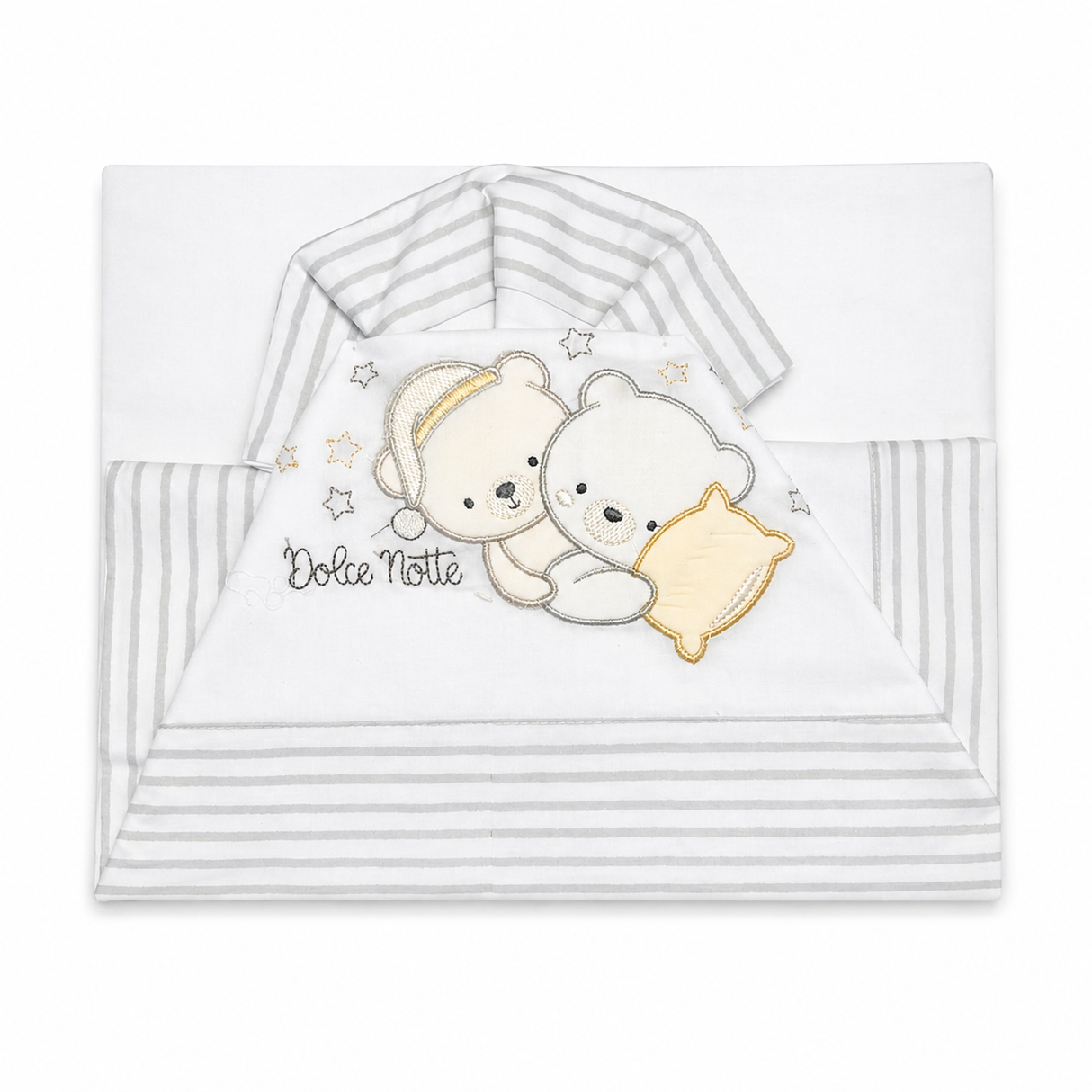 Completo Lenzuola Dolce Notte per Carrozzina o Co-sleeping 100% Cotone 3 Pezzi - Bruco Bruco