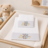 Set Asciugamani Baby 1+1 in Spugna di Cotone Orsetto - Vingi