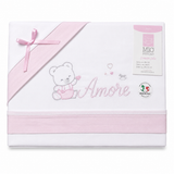 Completo Lenzuola Culla 3 pz Ricamato dis.261 - Mio Piccolo