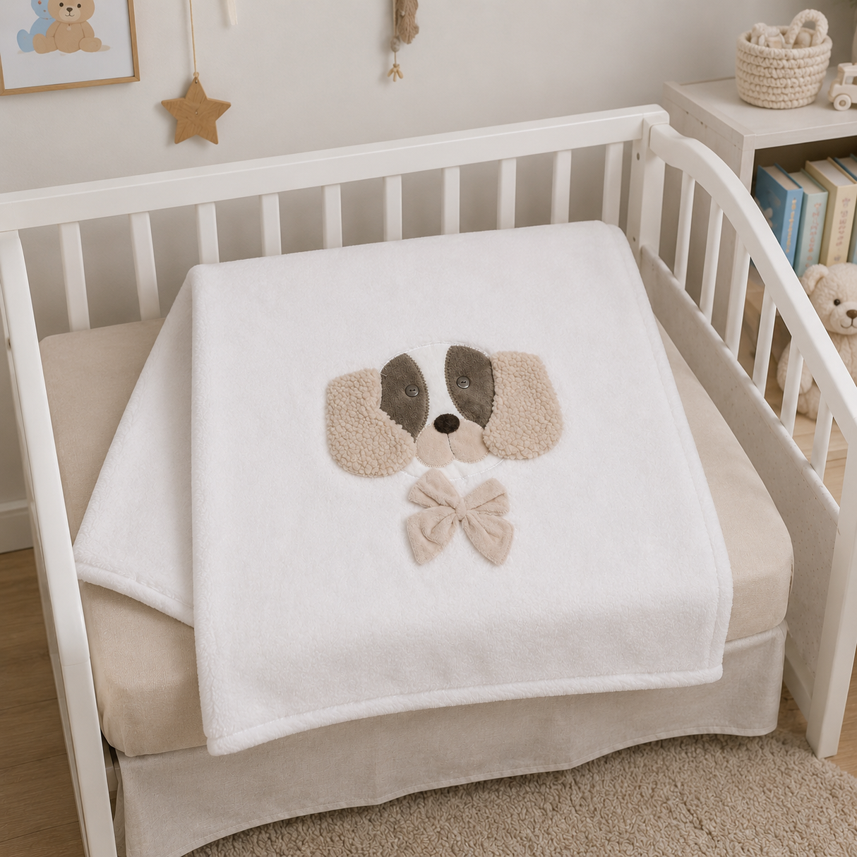 Copertina Culla Ricamata NG443/Dog 75x100cm - Nazareno Gabrielli