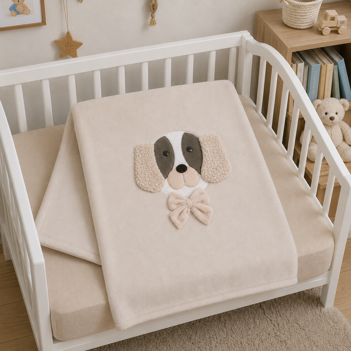 Copertina Culla Ricamata NG443/Dog 75x100cm - Nazareno Gabrielli
