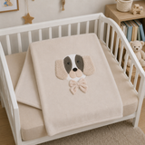 Copertina Culla Ricamata NG443/Dog 75x100cm - Nazareno Gabrielli