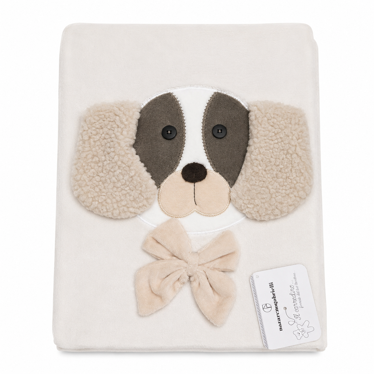Copertina Culla Ricamata NG443/Dog 75x100cm - Nazareno Gabrielli