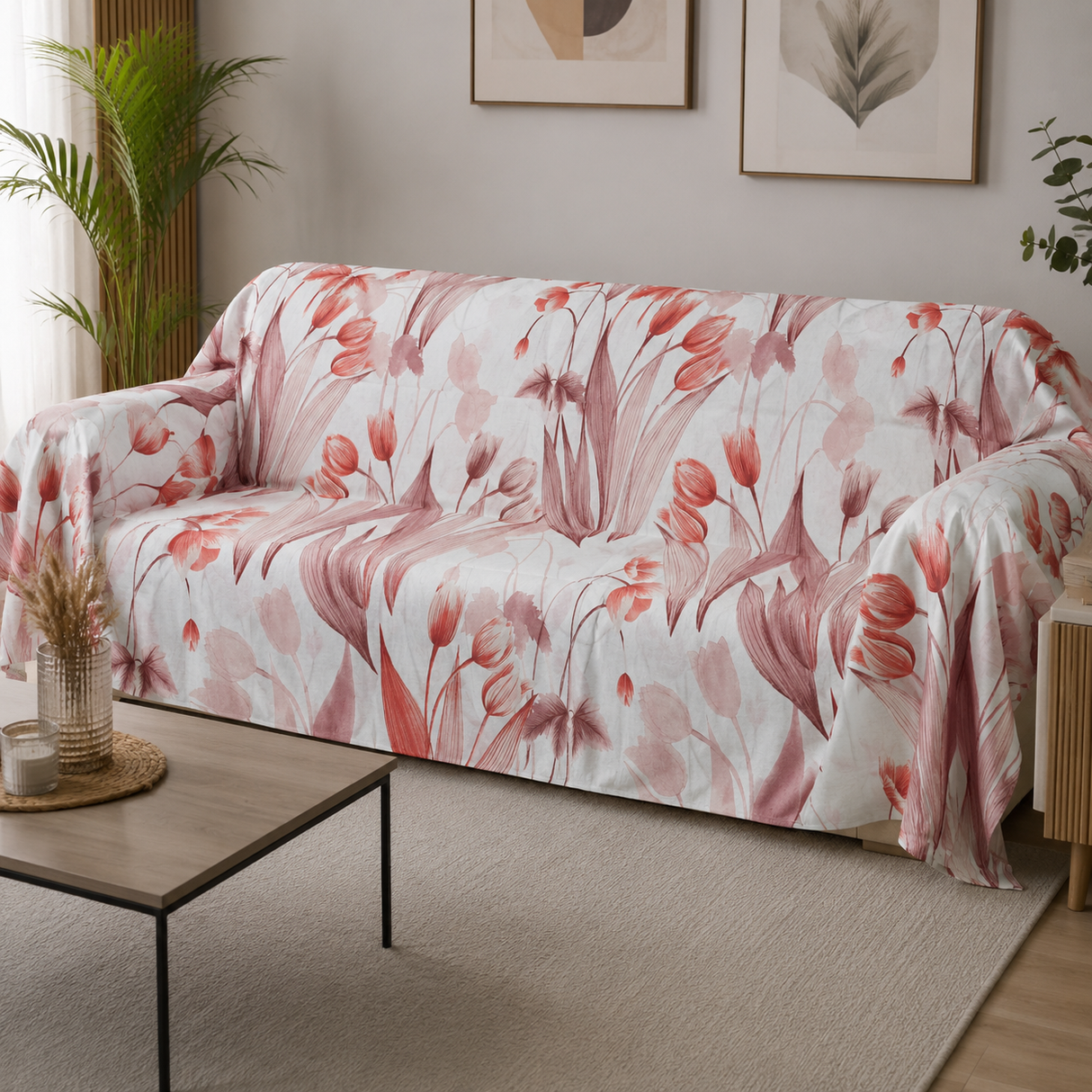Telo Multiarredo Rosa Begonia 100% Cotone Stampato 270x280 cm - Linea Oro