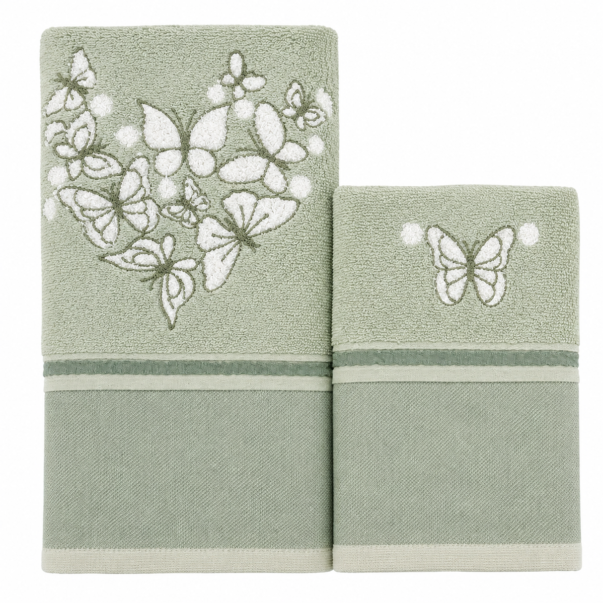 Coppia Asciugamani Viso + Ospite Elsa 100% Cotone - Vingi