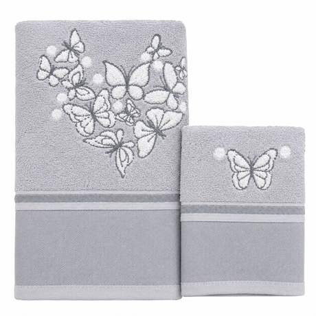 Coppia Asciugamani Viso + Ospite Elsa 100% Cotone - Vingi