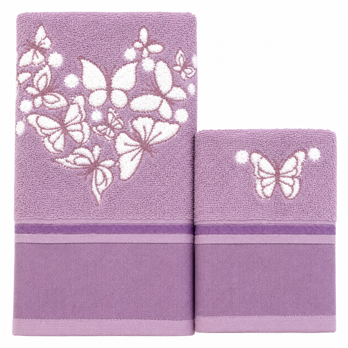 Coppia Asciugamani Viso + Ospite Elsa 100% Cotone - Vingi
