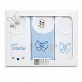 Set 3 Bavaglini Neonato Ricamati 100% Cotone art.305 dis.970 - Mio Piccolo
