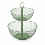Alzata in Ferro 2 Cestini AD Trend H41 cm – Porta Frutta o Organizer Cucina