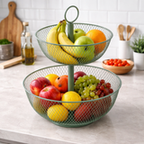 Alzata in Ferro 2 Cestini AD Trend H41 cm – Porta Frutta o Organizer Cucina
