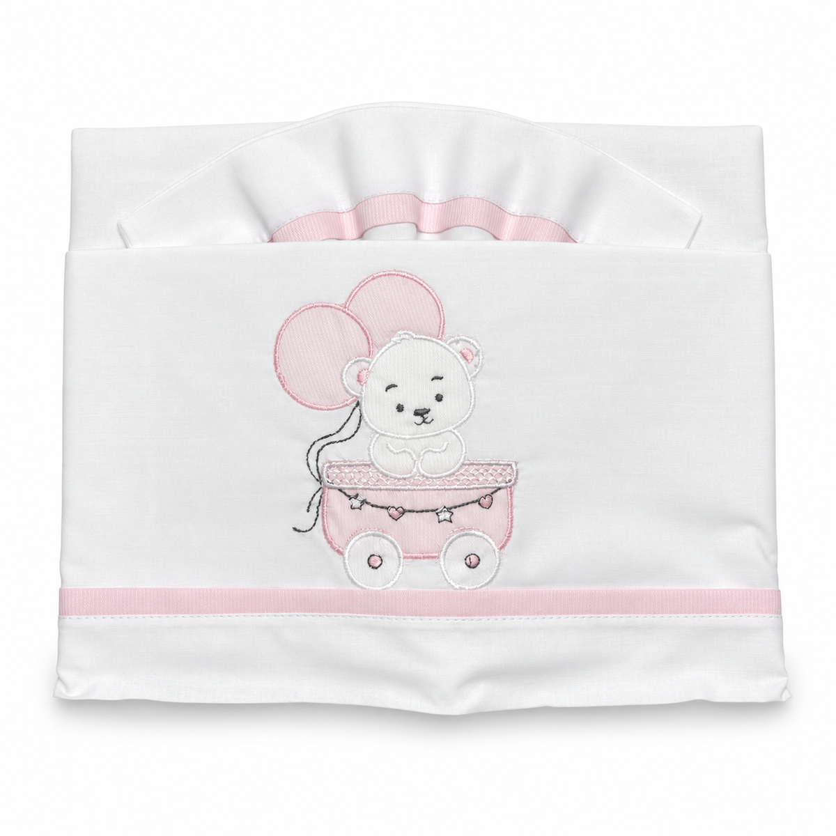 Completo Lenzuola Lettino 3pz Orsetto Trenino Art.6038 100% Cotone - Dolci Sogni