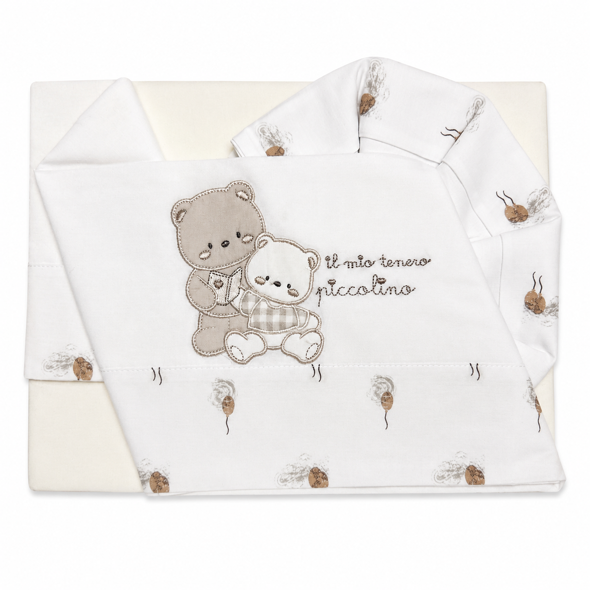 Completo Lenzuola Lettino 3 Pezzi Tenero Piccolino - Bruco Bruco
