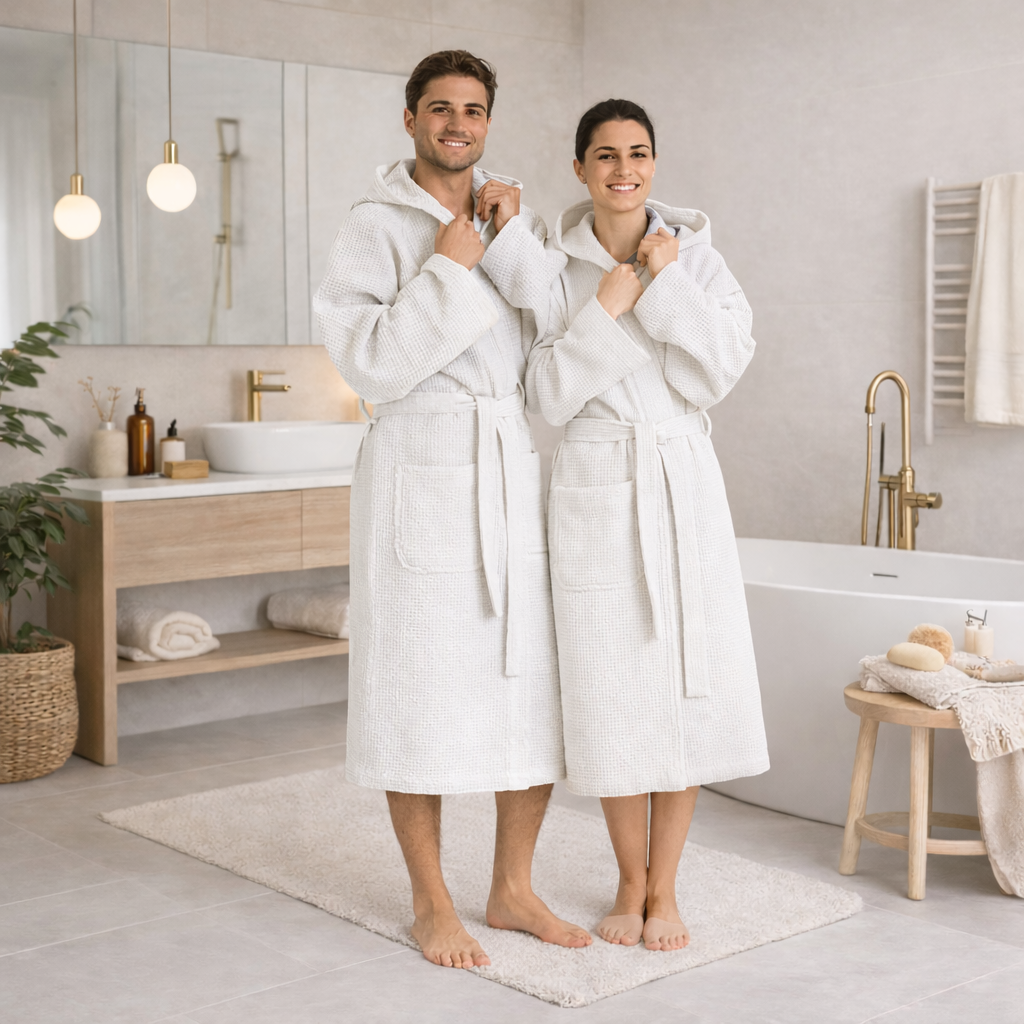 Accappatoio Maia Karì in Cotone Nido d’Ape – Leggero e Assorbente S M L XL XXL – Vari Colori