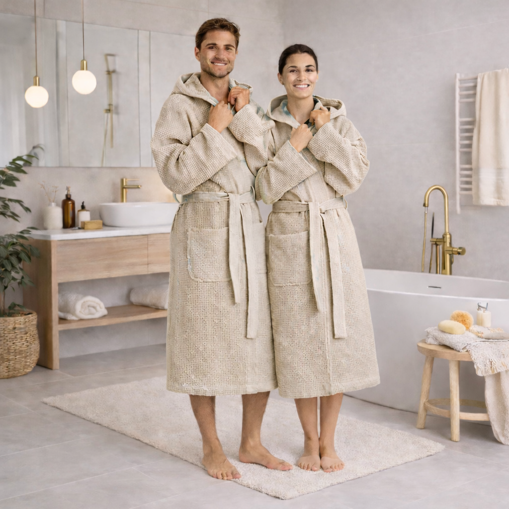 Accappatoio Maia Karì in Cotone Nido d’Ape – Leggero e Assorbente S M L XL XXL – Vari Colori