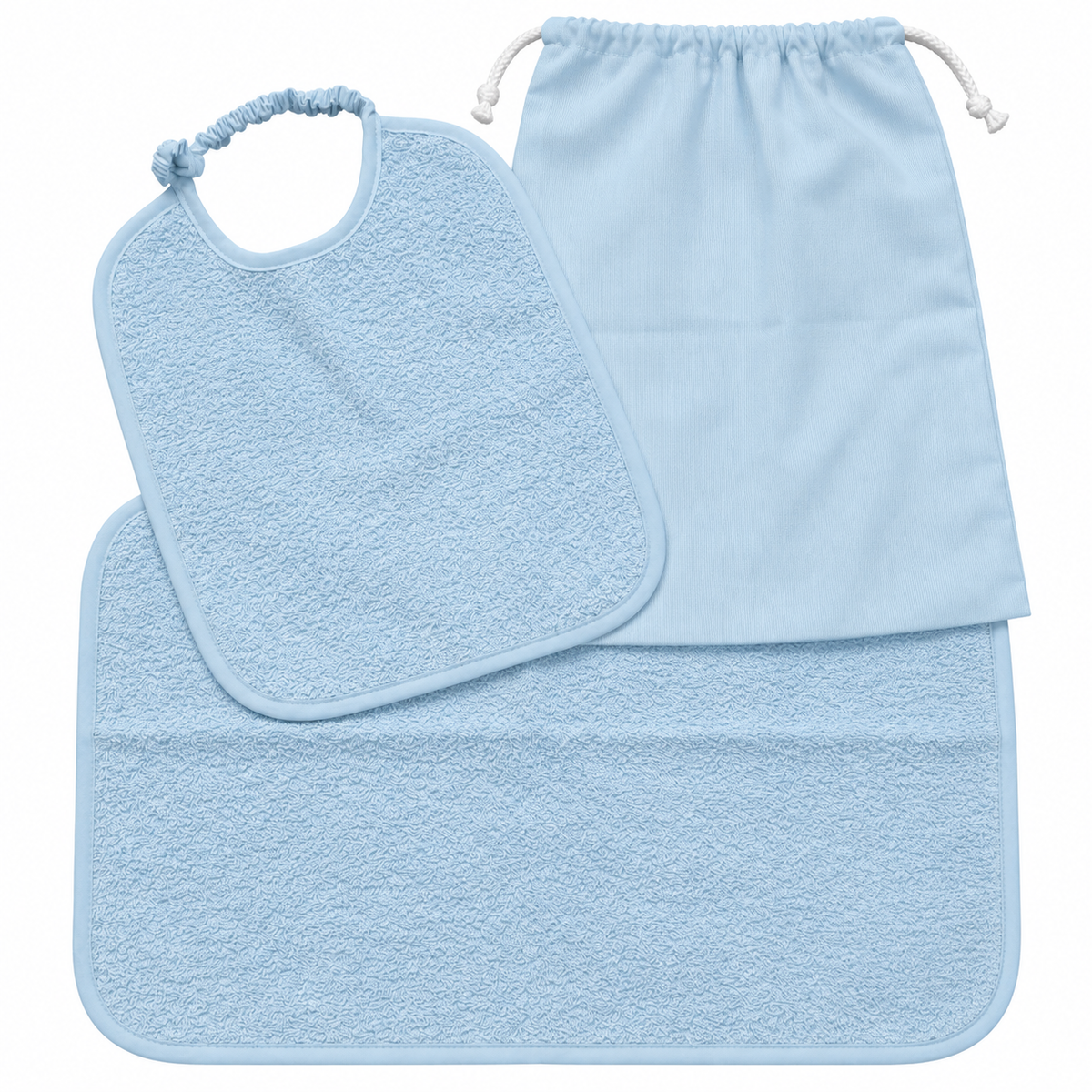 Set Asilo Sacchetto+Bavaglino+Tovaglietta Tinta Unita art. IR296 - Irge Baby