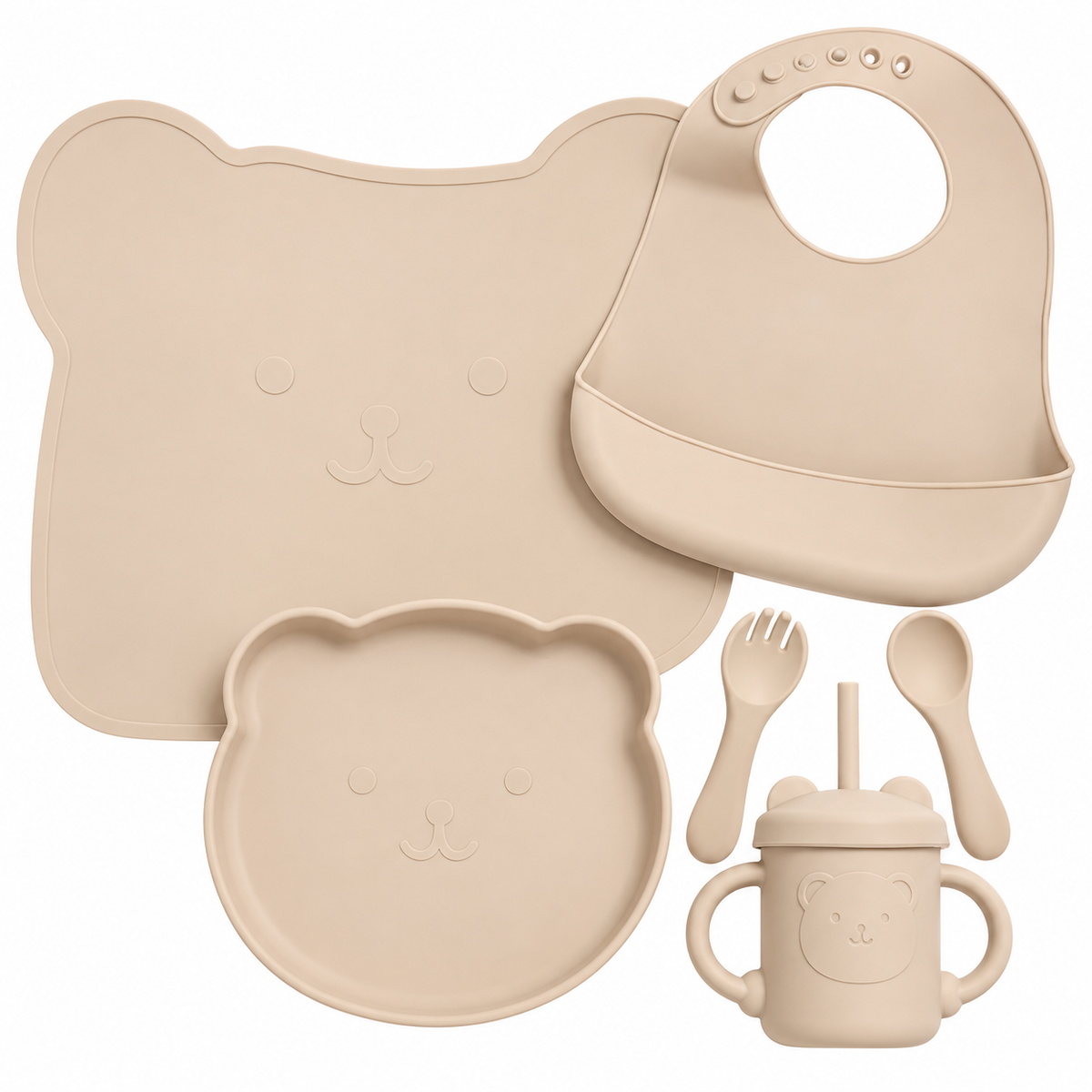 Set Pappa Svezzamento in Silicone Alimentare 5 Pezzi art. B540 - I Batuffolini