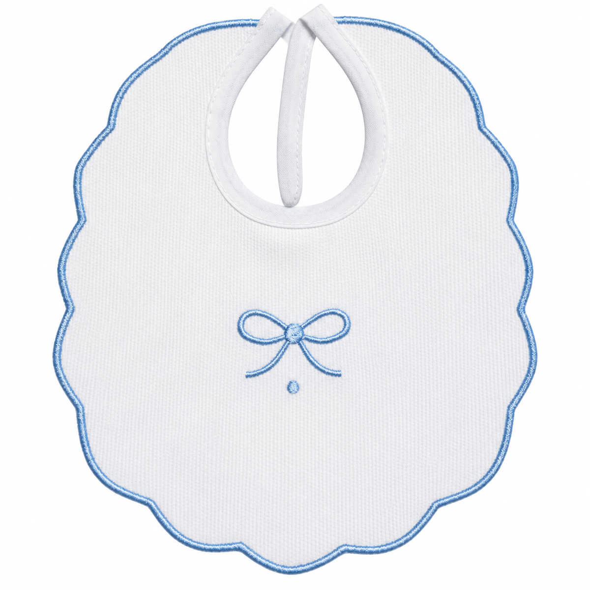 Bavetta in Piquet Neonato con Fiocco Ricamato 100% Cotone art. IR235/1 - Irge Baby