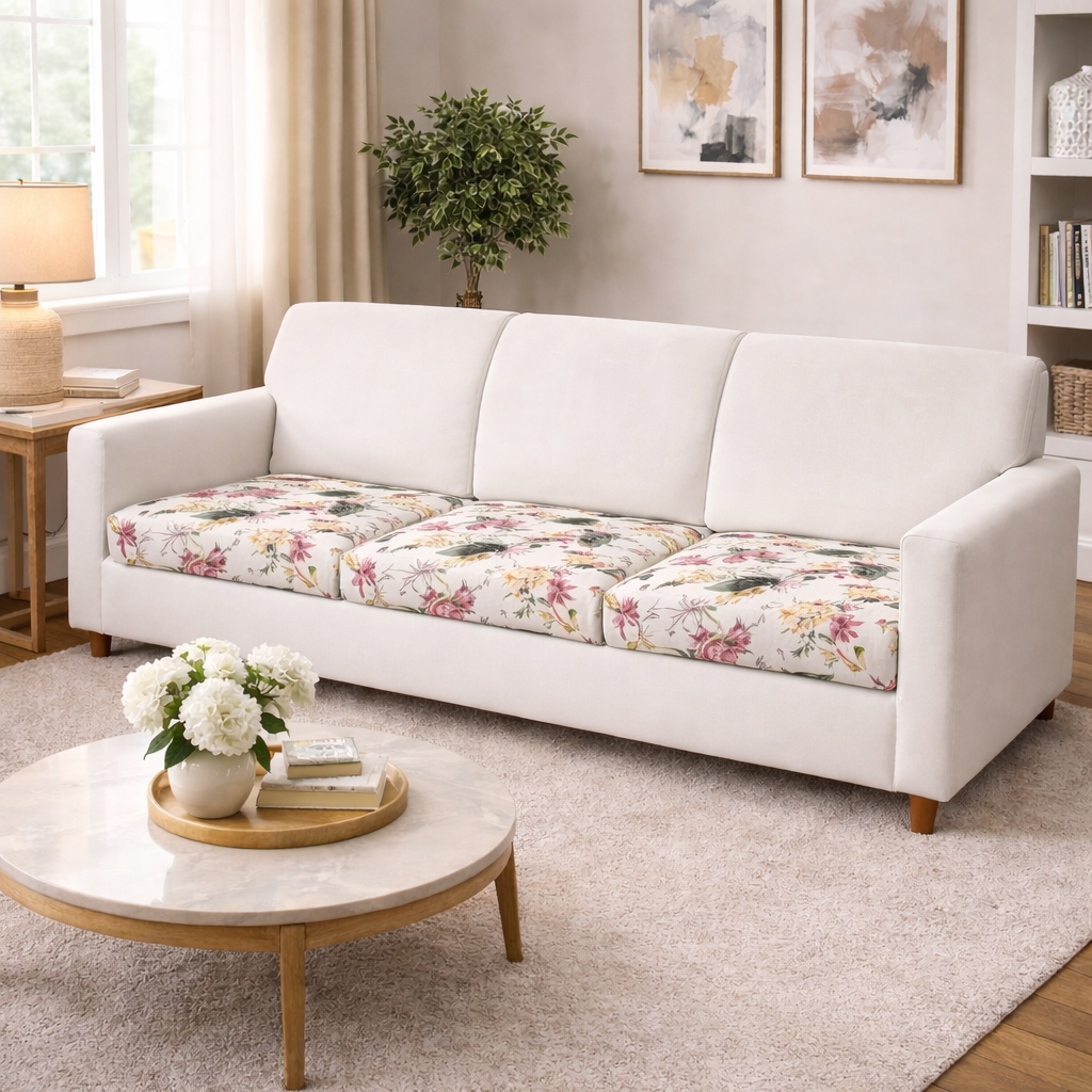 Coppia Copricuscini Tessuto Bielastico Antimacchia Genius Fantasia Vision 1 Posto da 50 a 70 cm - Biancaluna