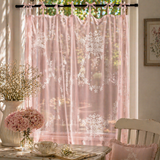 Tenda AURORA con lacci Atelier 17 trasparente shabby chic – tenda elegante per cucina e soggiorno