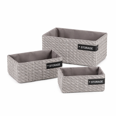 Storage Portabiancheria Tessuto Grigio con Coperchio Montemaggi – Disponibile in 3 Misure